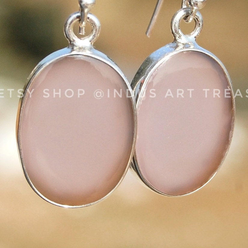 Pink Chalcedony Drop Earrings