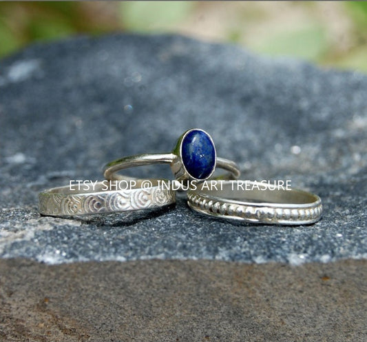Lapis Luzuli Stacking Ring Set