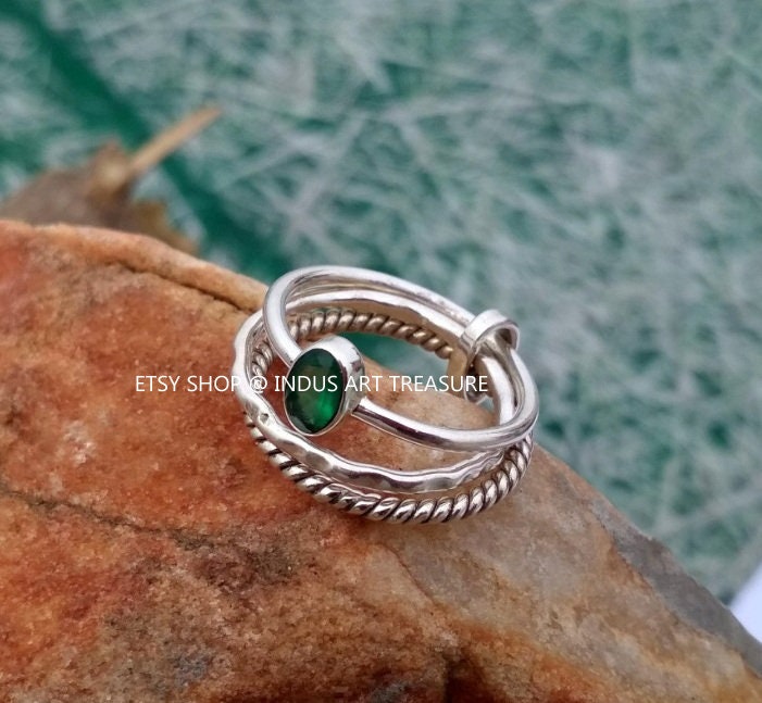 Green Onyx Stacking Ring Set