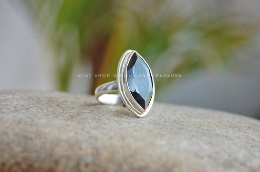 Hematite Marquise Ring