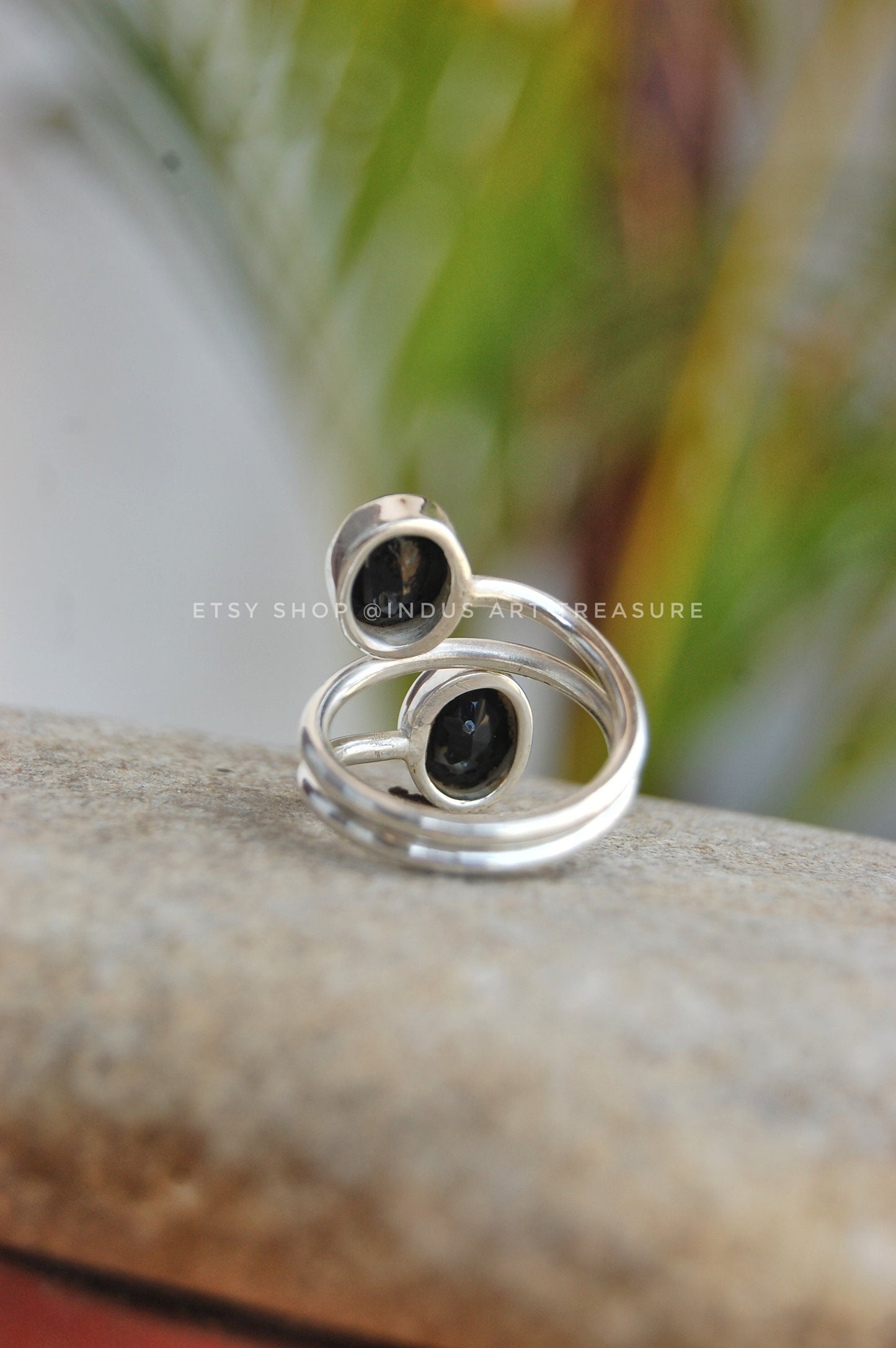 Black Onyx Swirl Ring