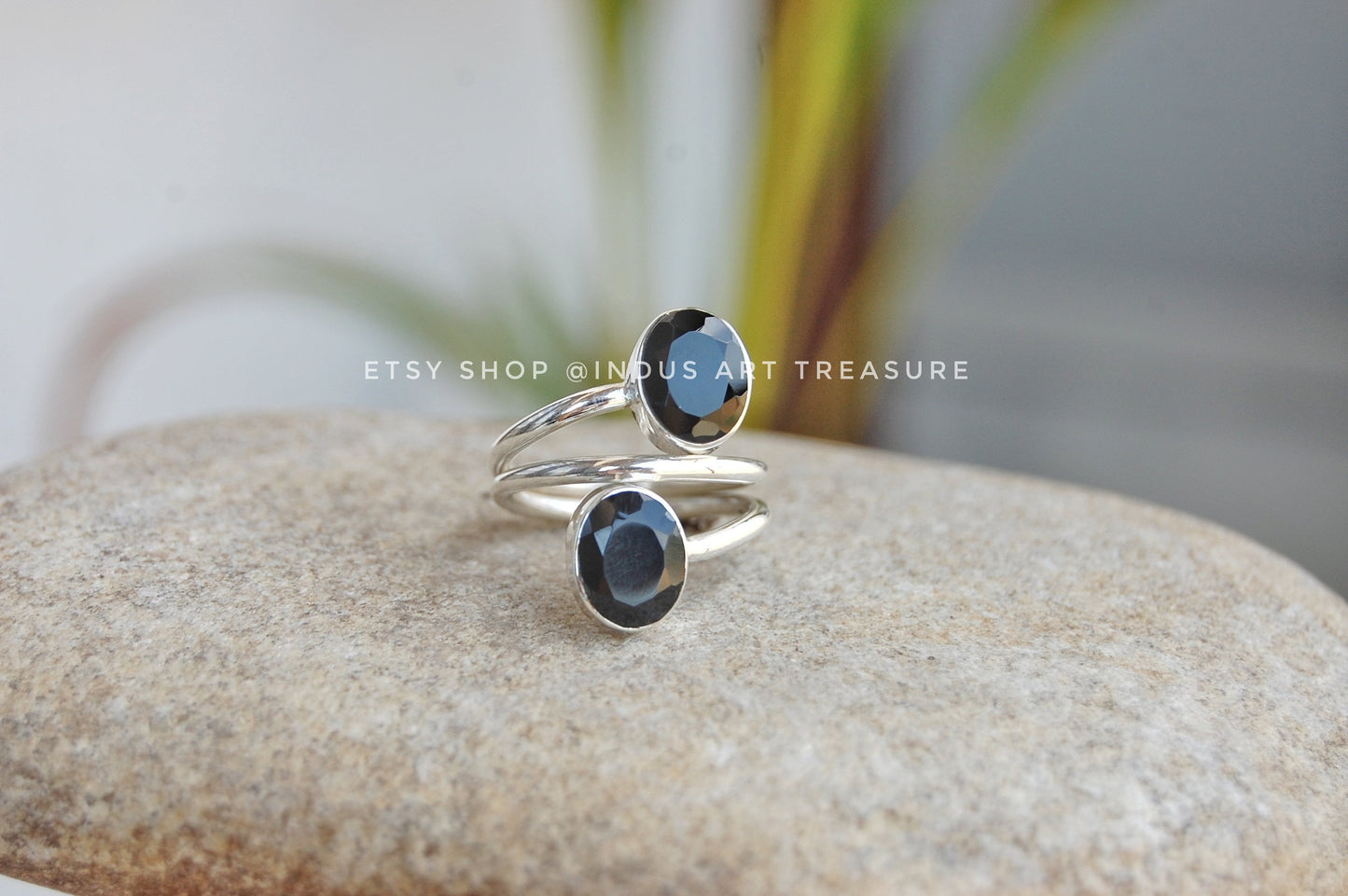 Black Onyx Swirl Ring