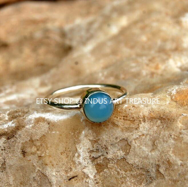 Aqua Chalcedony Ring
