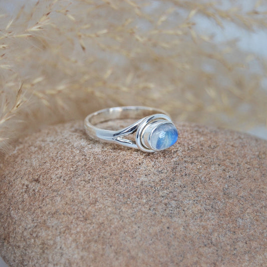 Rainbow Moonstone Ring