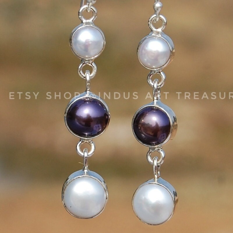 Fresh Water Pearl Long Drop Earrings