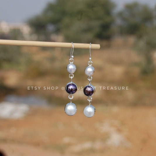 Fresh Water Pearl Long Drop Earrings