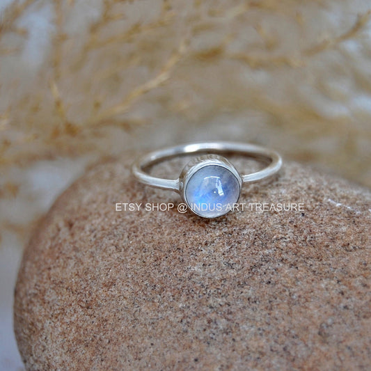 Rainbow Moonstone Dainty Ring