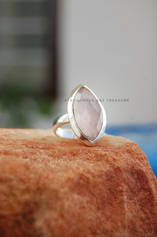 Rose Quartz Statement Ring