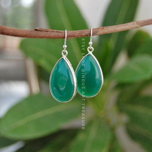 Green Onyx Drop Earrings