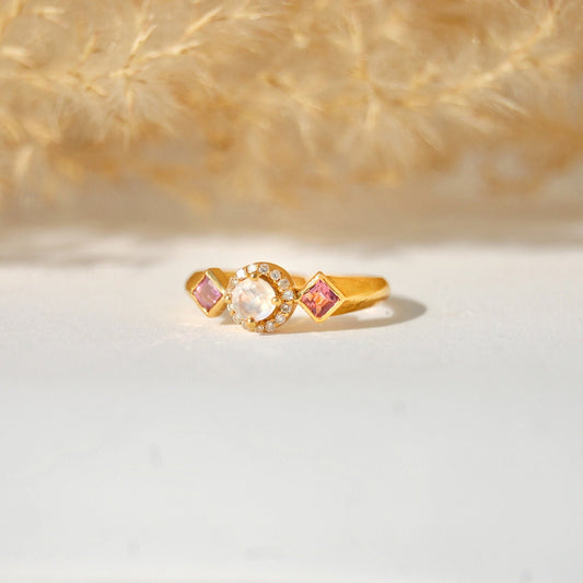 Diamond Cluster Gold Plated Ring
