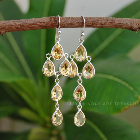 Citrine Chandelier Dangle Earrings
