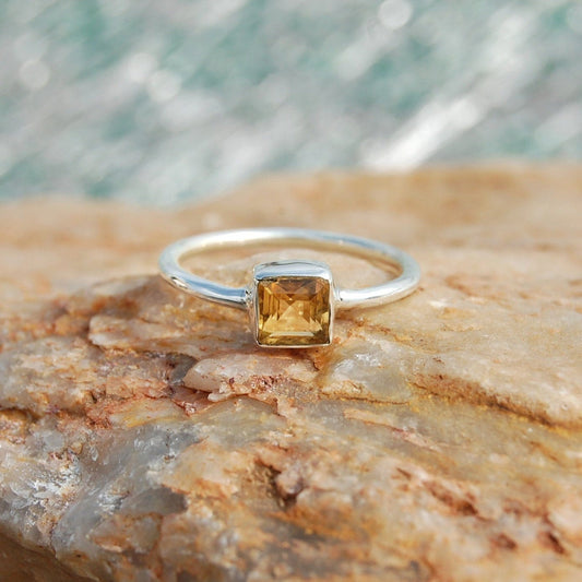 Yellow Citrine Ring