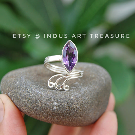 Amethyst Marquoise Ring