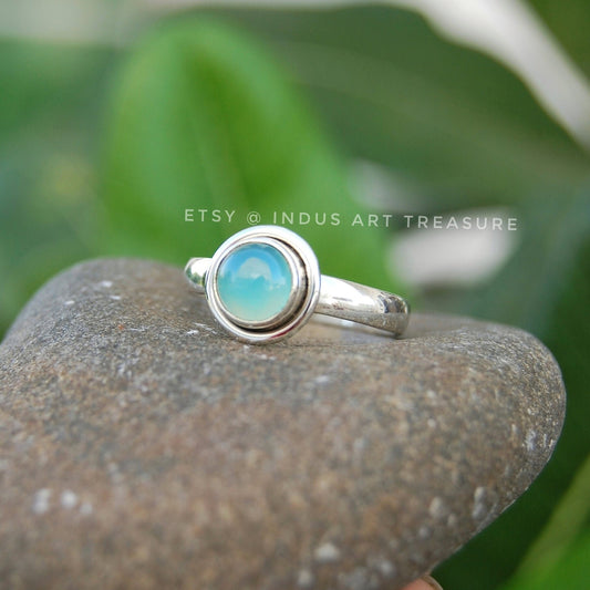 Aqua Chalcedony Ring