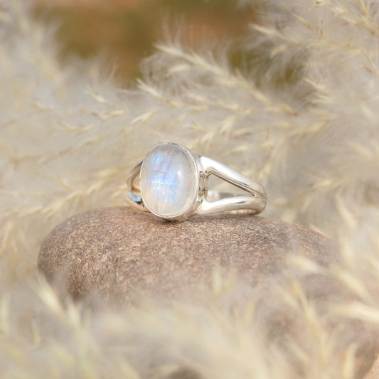 Rainbow Moonstone Ring
