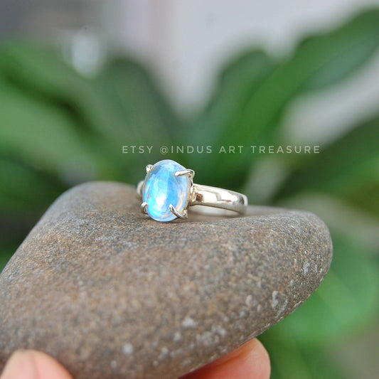 Rainbow Moonstone Ring