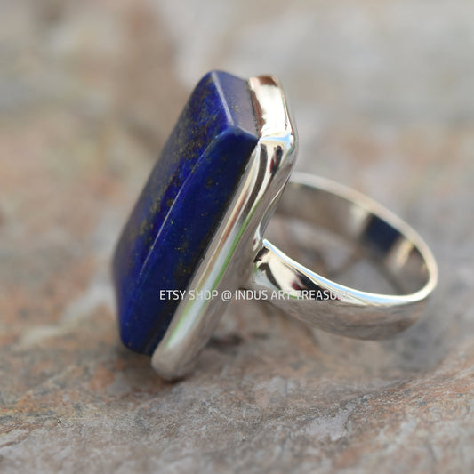 Blue Lapis Lazuli Statement Ring