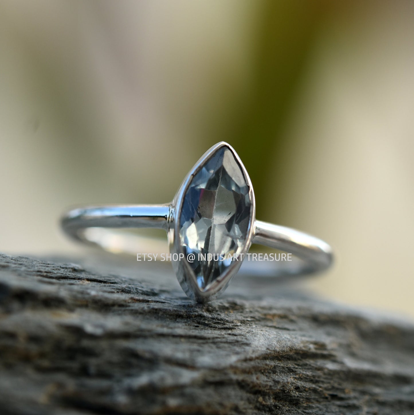 Blue Topaz Marquise Ring
