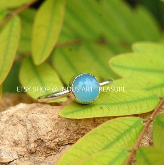 Aqua Chalcedony Ring