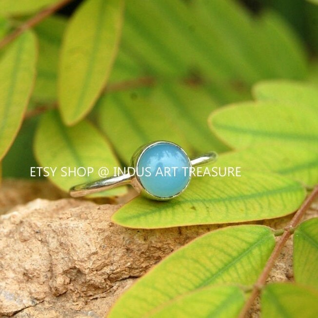 Aqua Chalcedony Ring