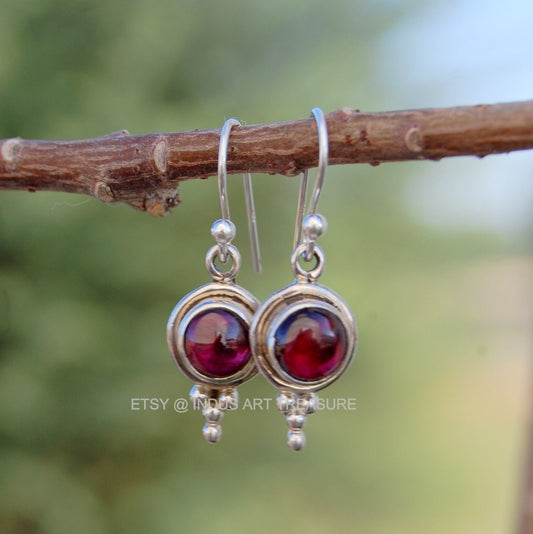 Garnet Boho Drop Earrings