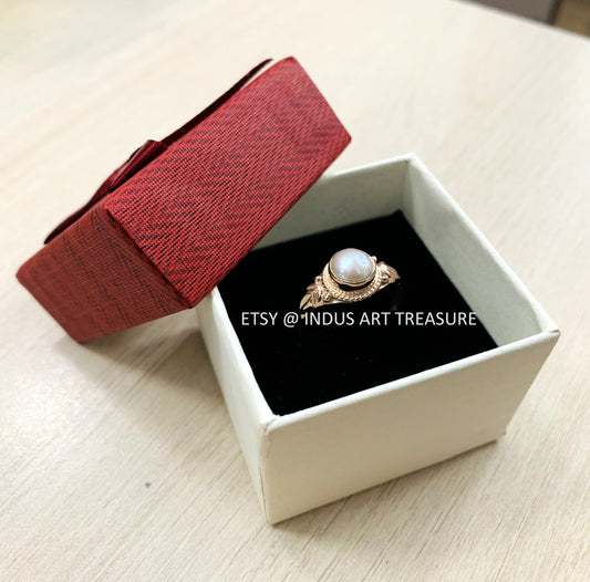 Dainty Pearl Rose Gold Plated Ring
