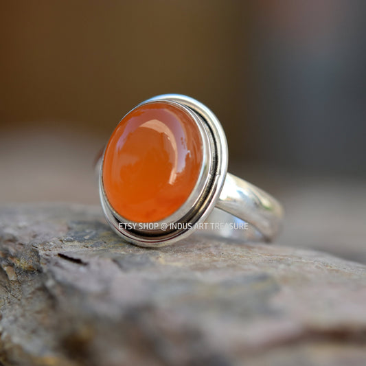Orange Carnelian Ring