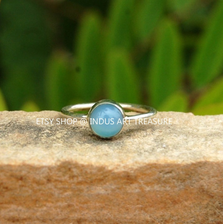Aqua Chalcedony Ring