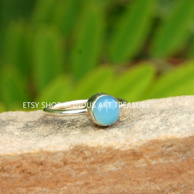 Aqua Chalcedony Ring