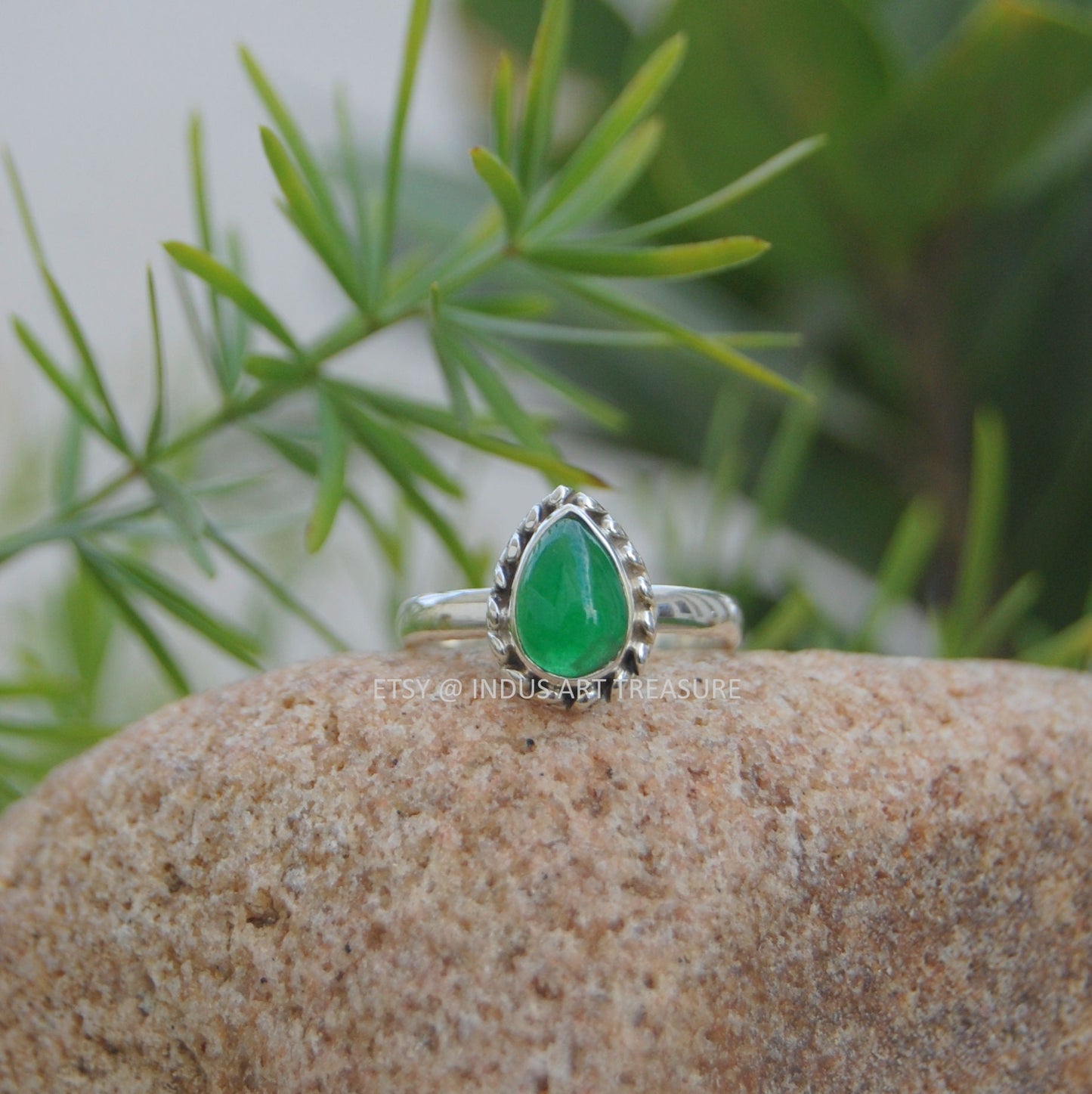 Green Jade Stone Ring