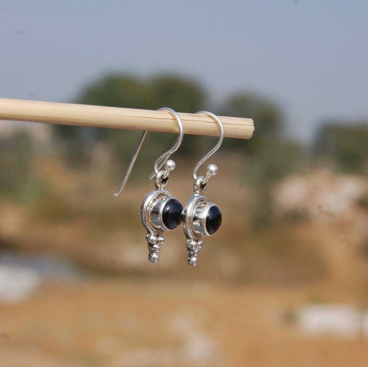 Black Onyx Boho Earrings