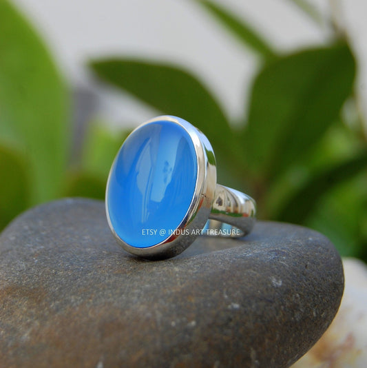 Aqua Chalcedony Ring