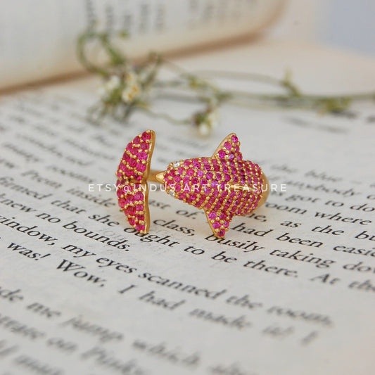 Ruby Gold Dainty Ring