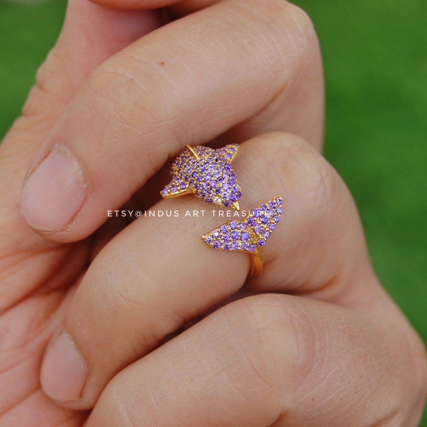 Amethyst Wrap Around Gold Ring