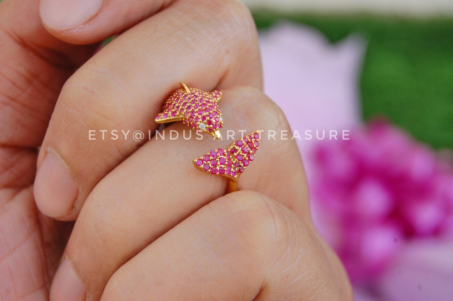 Ruby Gold Dainty Ring