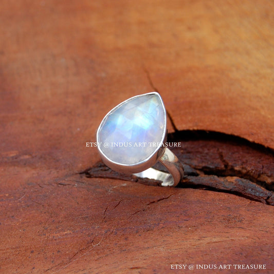 Rainbow Moonstone Ring