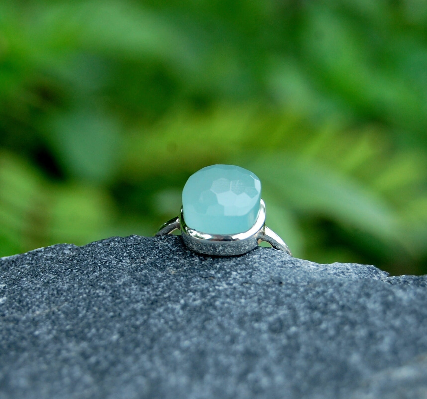 Aqua Chalcedony Ring