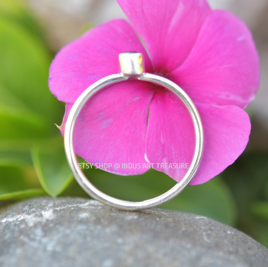 Red Garnet Dainty Ring