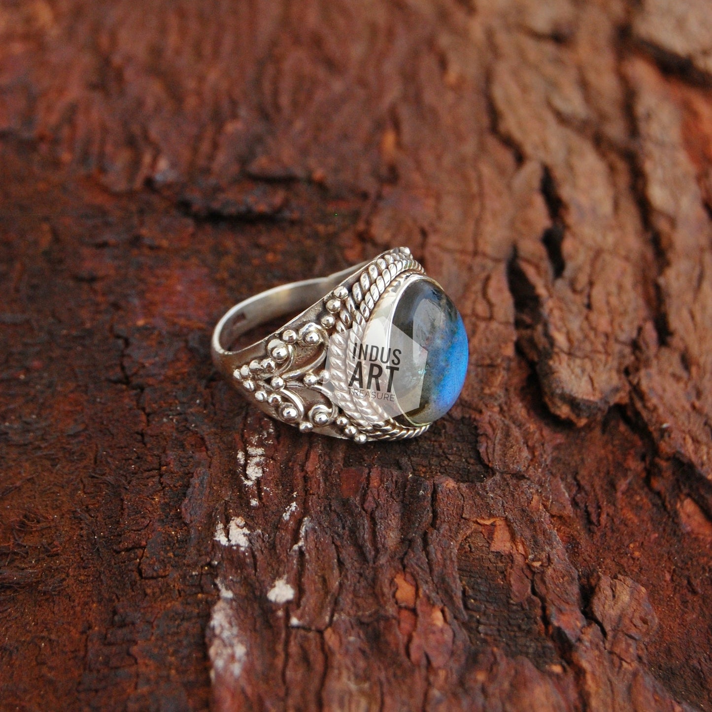 Blue Labradorite Boho Ring