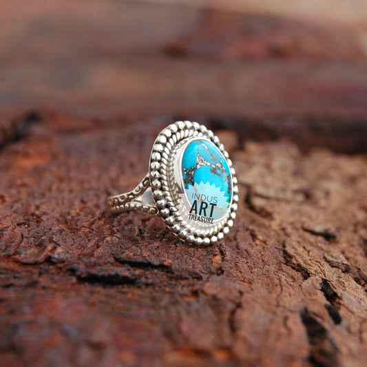 Copper Turquoise Bohemian Ring