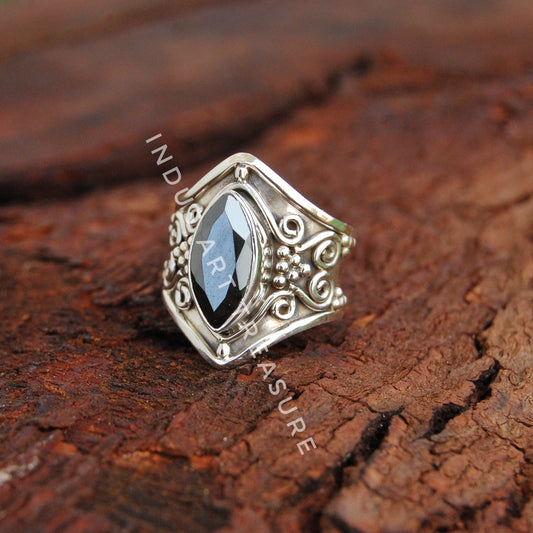 Hematite Boho Ring