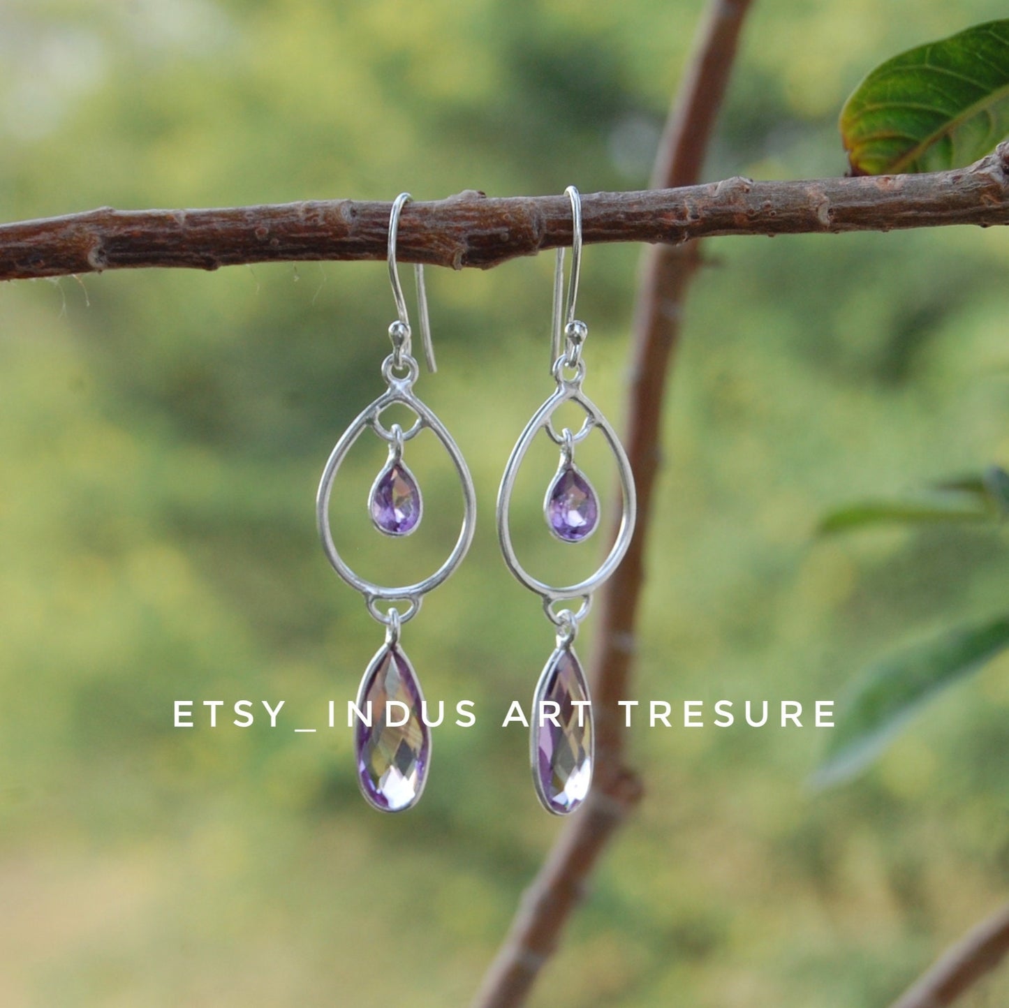Amethyst Long Dangle Earrings