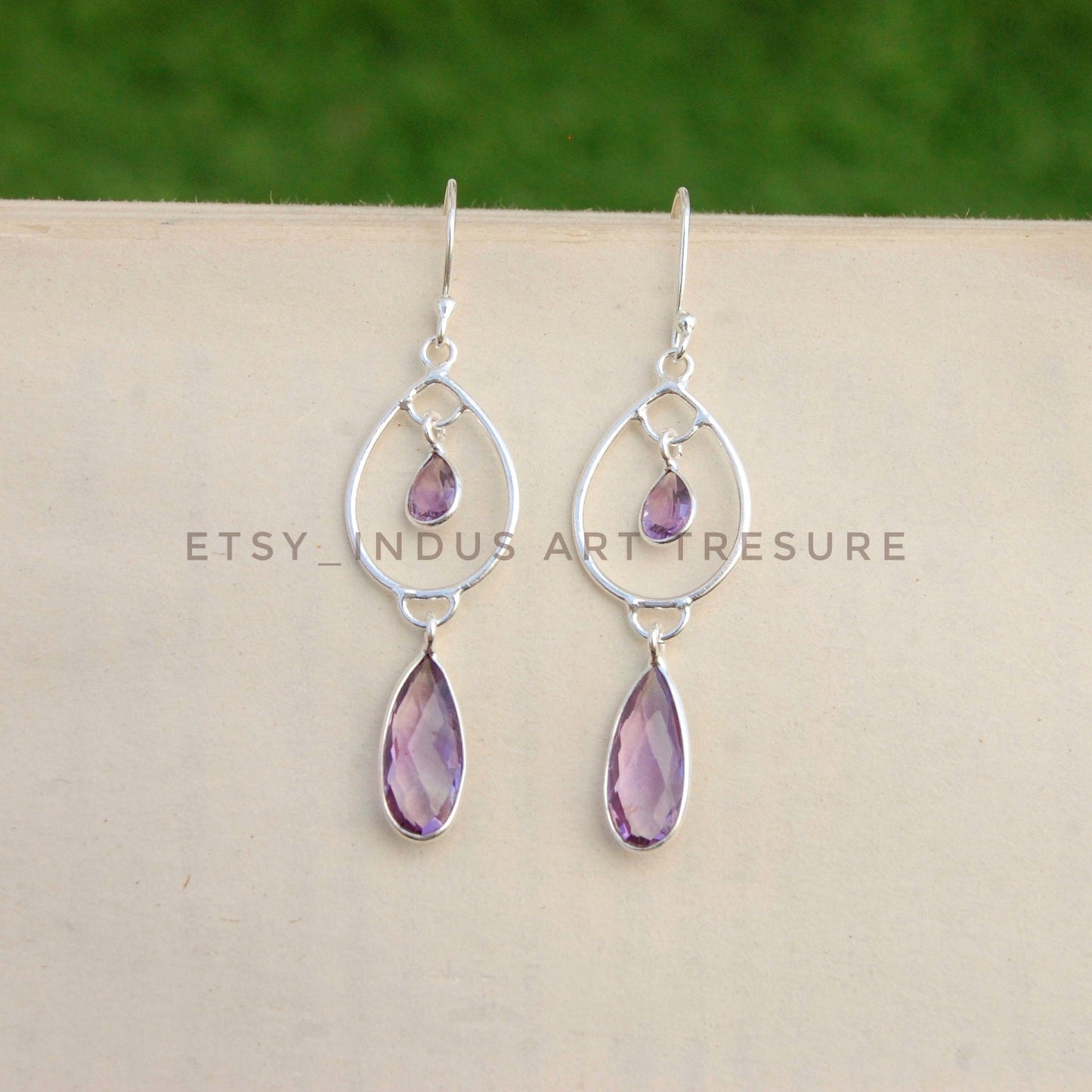 Amethyst Long Dangle Earrings