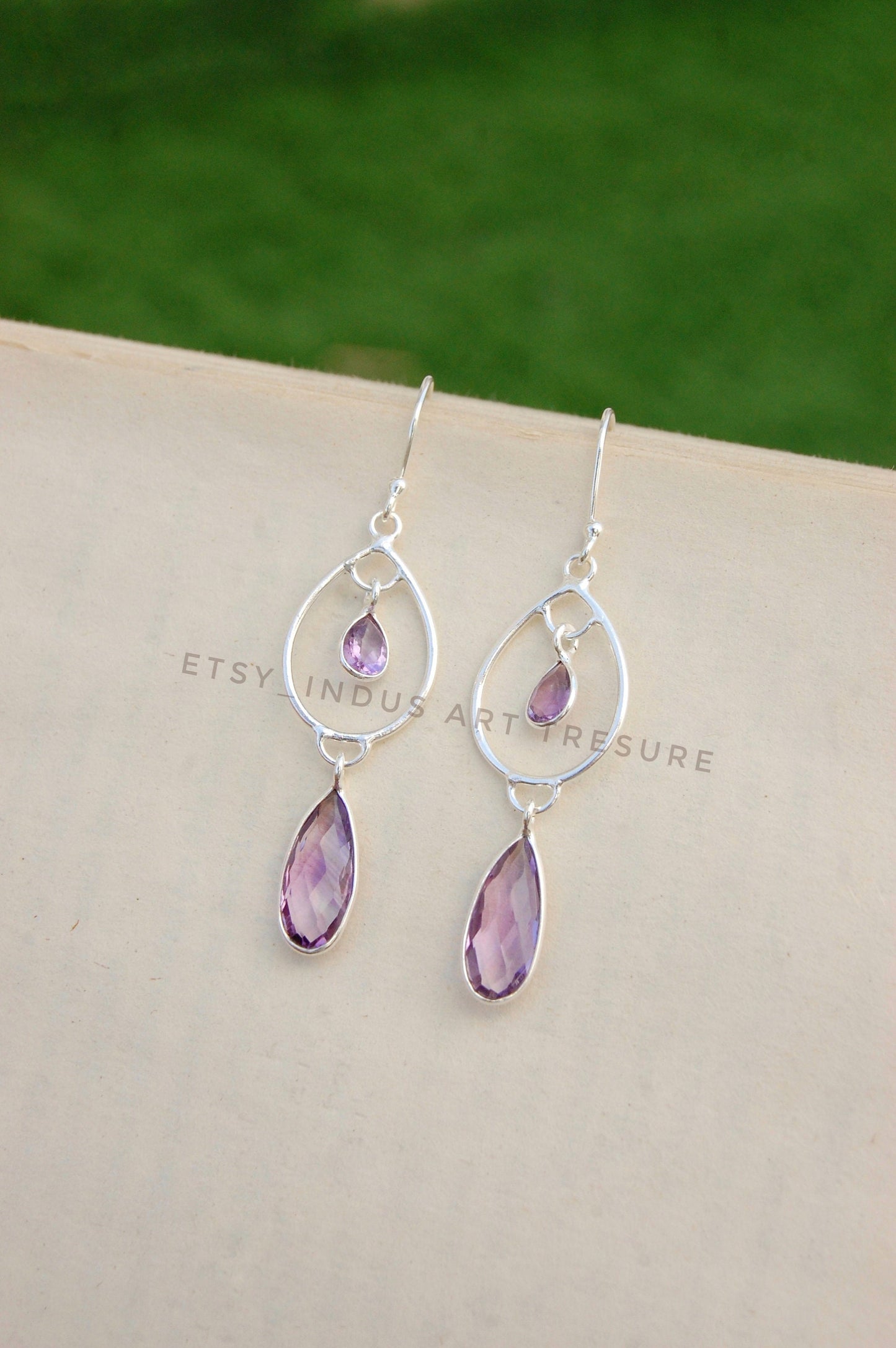 Amethyst Long Dangle Earrings