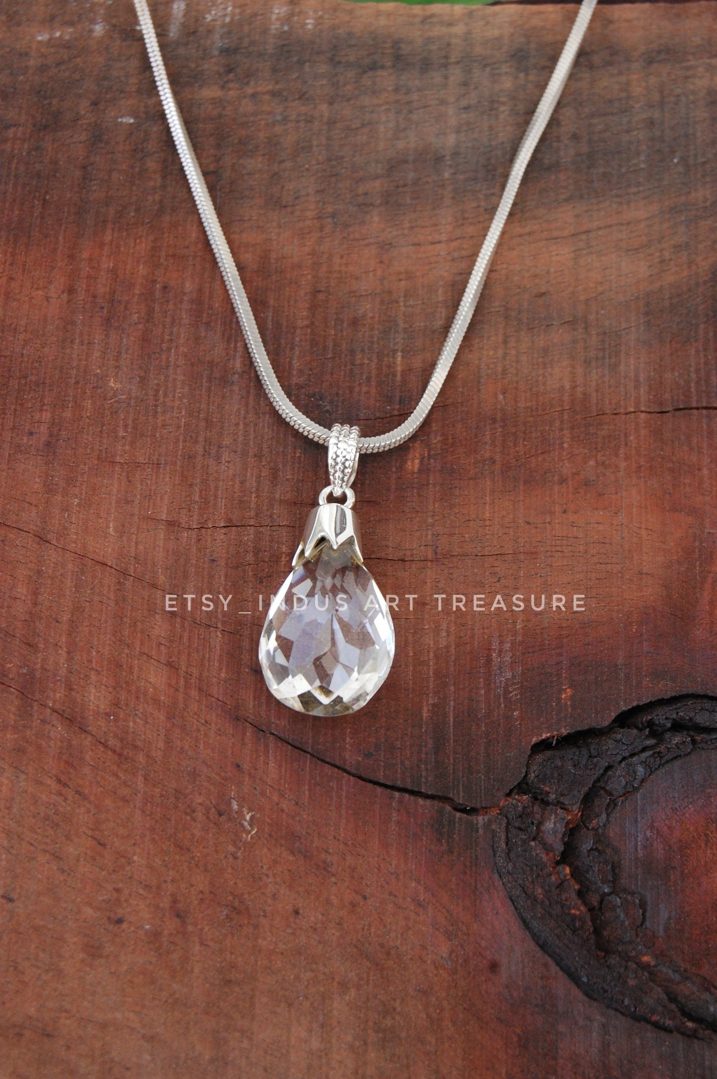 Quartz Marquise Cut Pendant