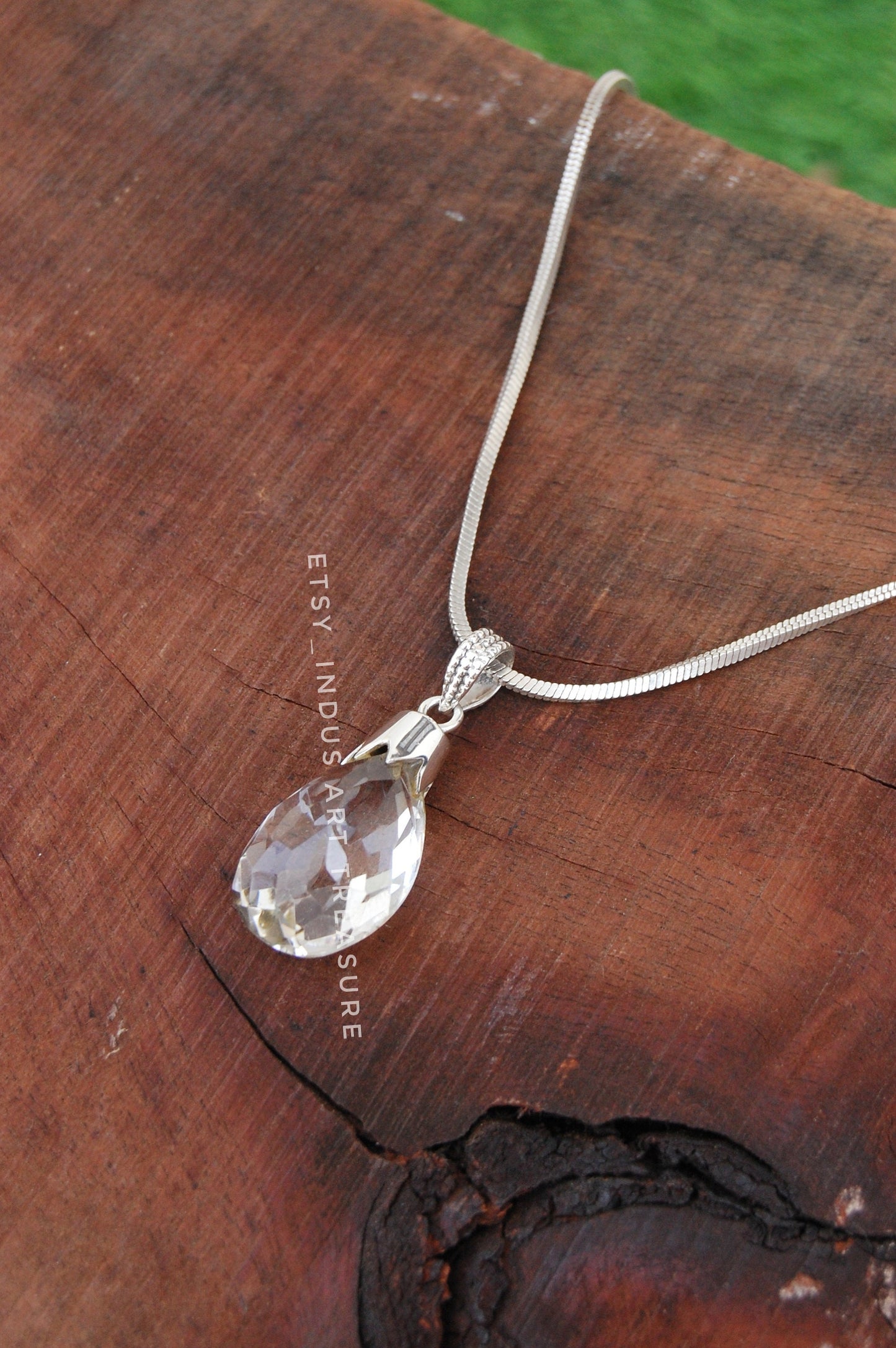 Quartz Marquise Cut Pendant