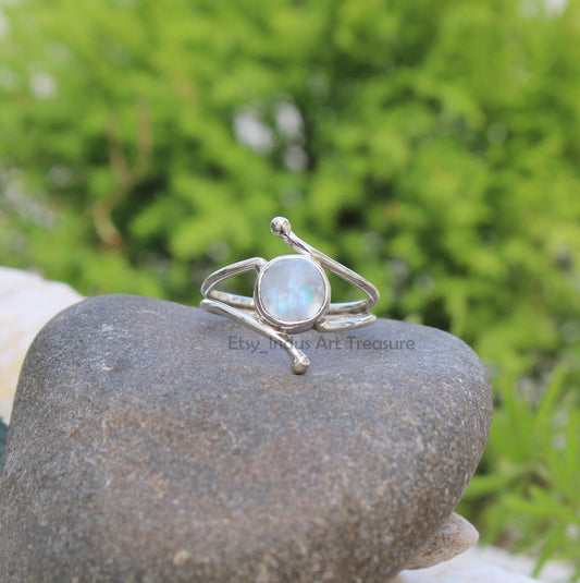Rainbow Moonstone Ring