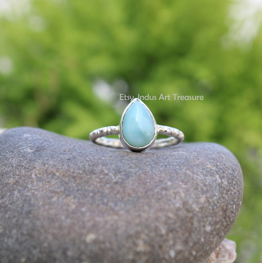 Larimar Pear Ring