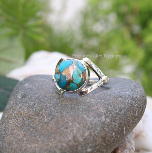 Blue Copper Turquoise Ring