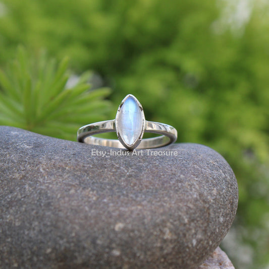 Rainbow Moonstone Ring